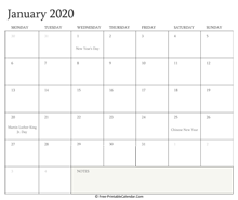 copy and paste 2020 calendar